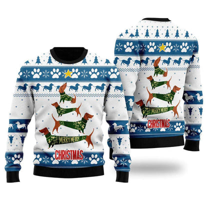 Cute Dachshund Xmas Ugly Christmas Sweater For Men & Women Christmas Gift Sweater US1837 - WeCustomit