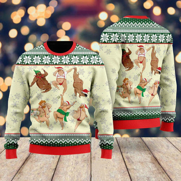 Funny Sexy Man Dance Christmas Ugly Christmas Sweater For Men & Women Christmas Gift Sweater US1360 - WeCustomit
