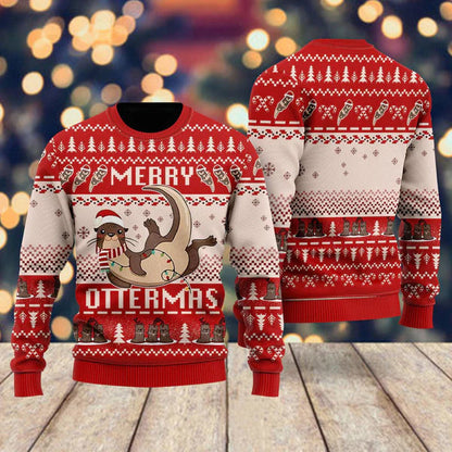 Merry Ottermas Ugly Christmas Sweater For Men & Women Christmas Gift Sweater US1958 - WeCustomit