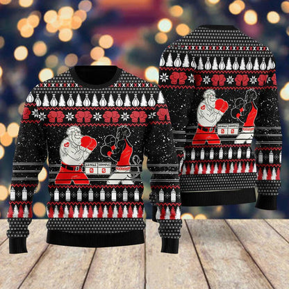 Boxing Santa And Krampus Ugly Christmas Sweater For Men & Women Christmas Gift Sweater US1757 - WeCustomit