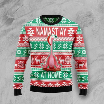 Flamingo Yoga Christmas Ugly Christmas Sweater For Men & Women Christmas Gift Sweater US3375 - WeCustomit
