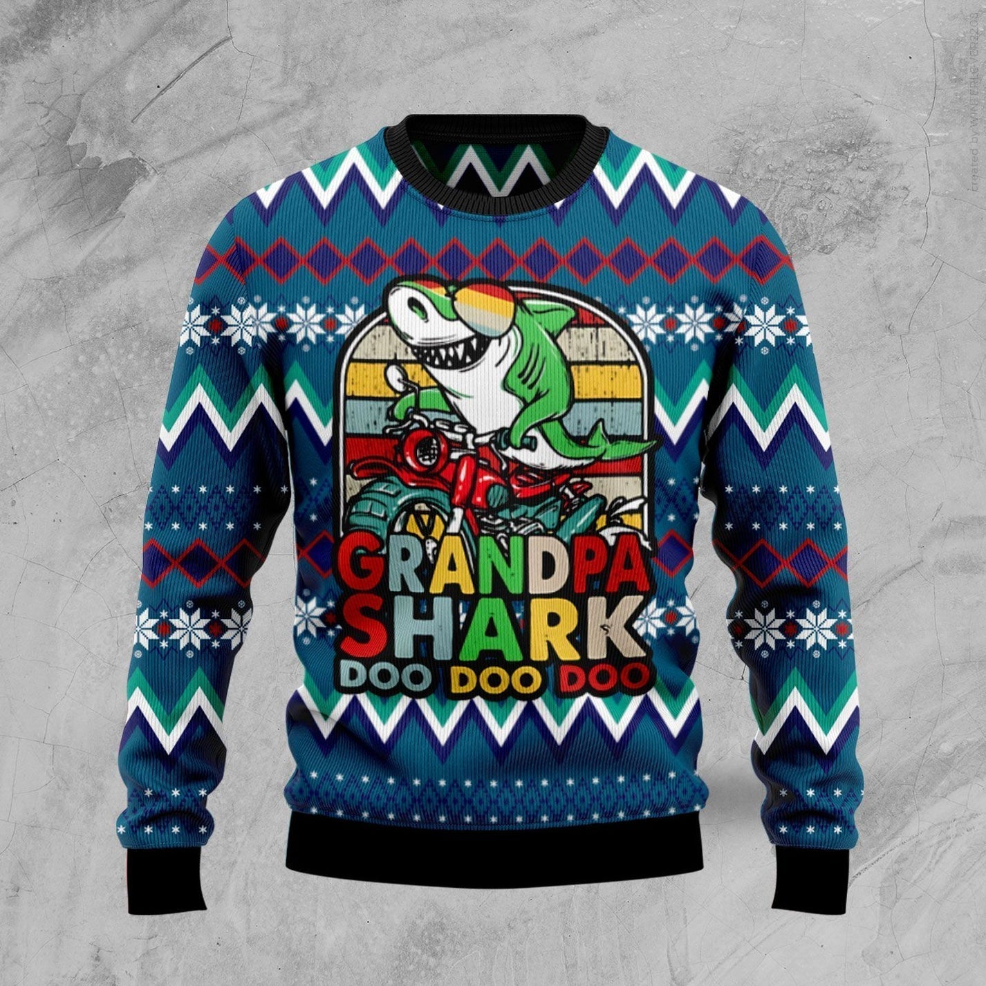 Grandpa Shark Dododo Ugly Christmas Sweater For Men & Women Christmas Gift Sweater US3370 - WeCustomit