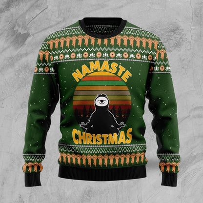 Sloth Namaste Ugly Christmas Sweater For Men & Women Christmas Gift Sweater US2195 - WeCustomit