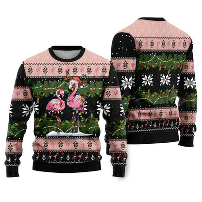 Flamingo Ugly Christmas Sweater For Men & Women Christmas Gift Sweater US1671 - WeCustomit