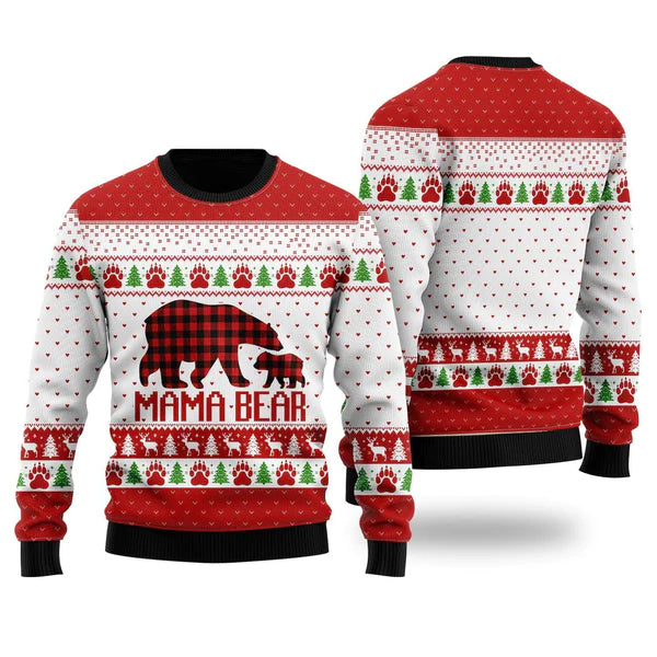 Mama Bear Ugly Christmas Sweater For Men & Women Christmas Gift Sweater US1758 - WeCustomit