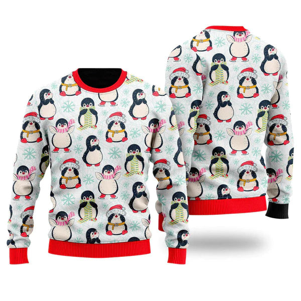 Funny Christmas Penguins Ugly Christmas Sweater For Men & Women Christmas Gift Sweater US1058 - WeCustomit