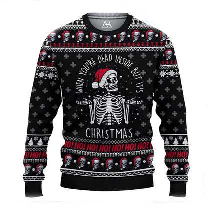 The Holiday Season Skull Ugly Christmas Sweater For Men & Women Christmas Gift Sweater US3434 - WeCustomit