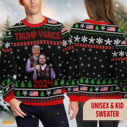 Trump Vance 2024 Step Brothers Ugly Christmas Sweater DL019 - WeCustomit