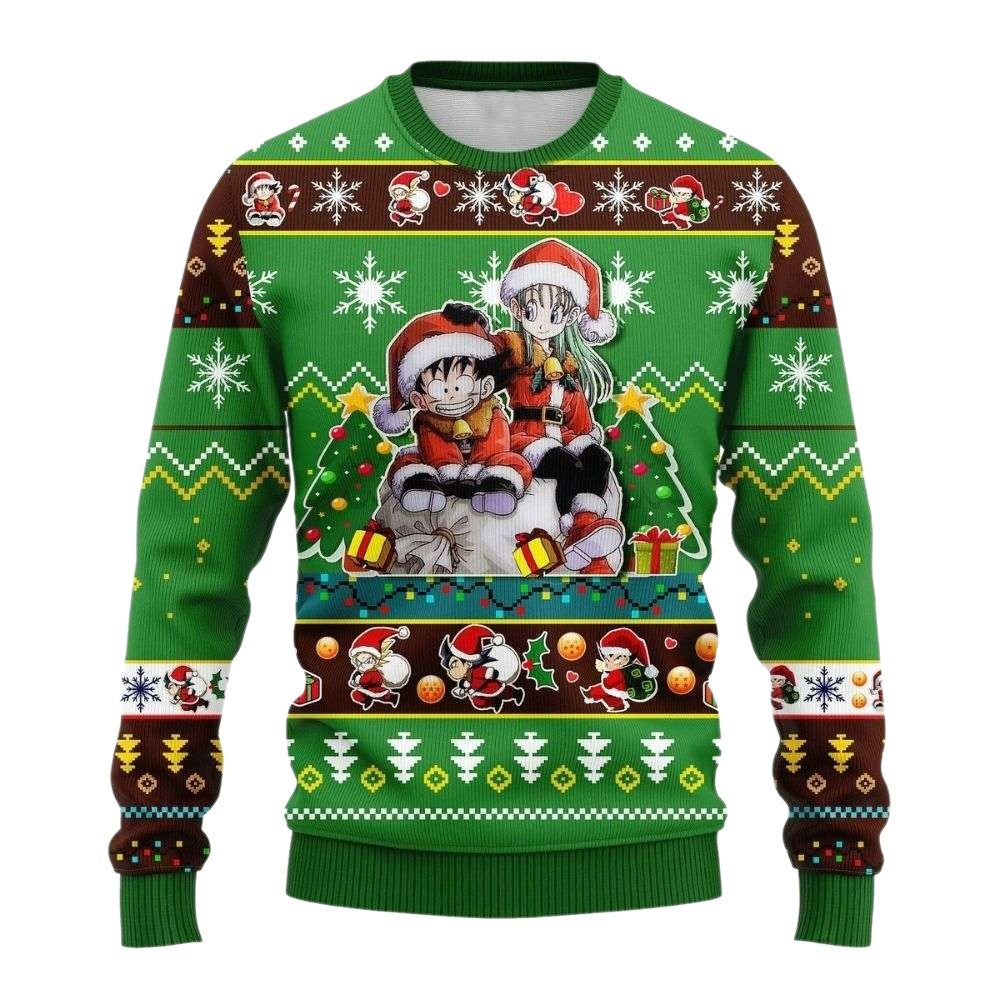 Goku And Bulma Character Dragon Ball Z Ugly Christmas Sweater For Men & Women Christmas Gift Sweater US4154 - WeCustomit
