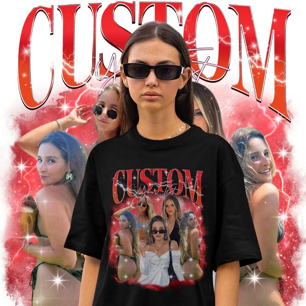 Custom Bootleg Tee – Retro Rap Shirt, Personalized Photo, Unique Gift - WeCustomit