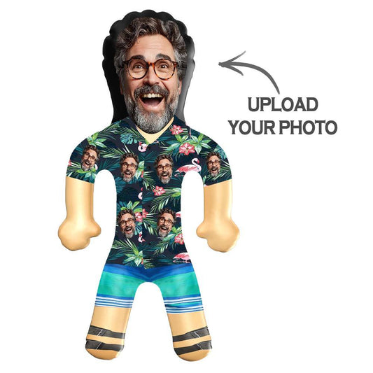 Personalized Blow Up Dolls Hawaiian Shirt Colorful Flamingo Funny Inflatable Man Printed Face for Party Favors
