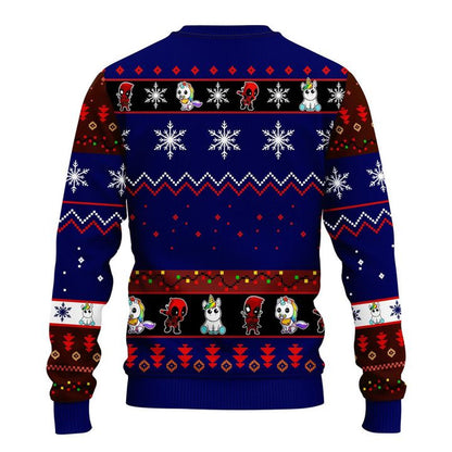 Deadpool Unicorn Rainbow Ugly Christmas Sweater For Men & Women Christmas Gift Sweater US4077 - WeCustomit