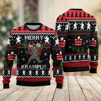 Merry Krampus Ugly Christmas Sweater For Men & Women Christmas Gift Sweater US1592 - WeCustomit