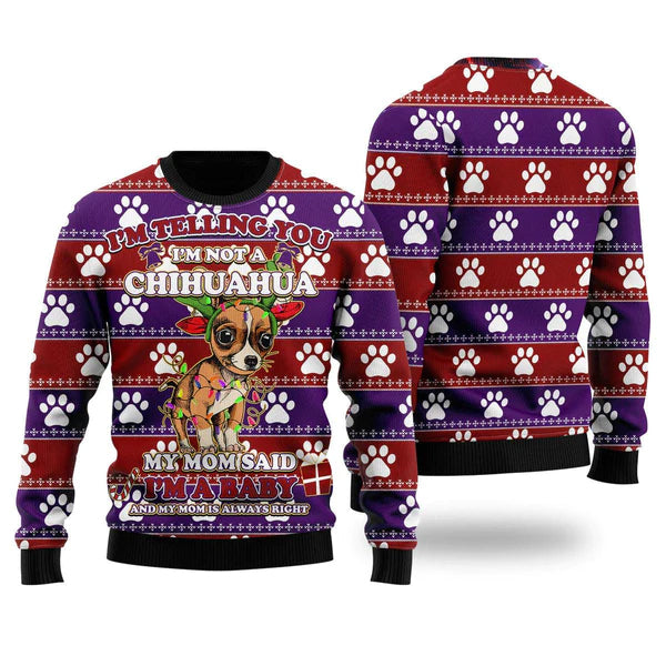 Chihuahua Baby Christmas Ugly Christmas Sweater For Men & Women Christmas Gift Sweater US1376 - WeCustomit