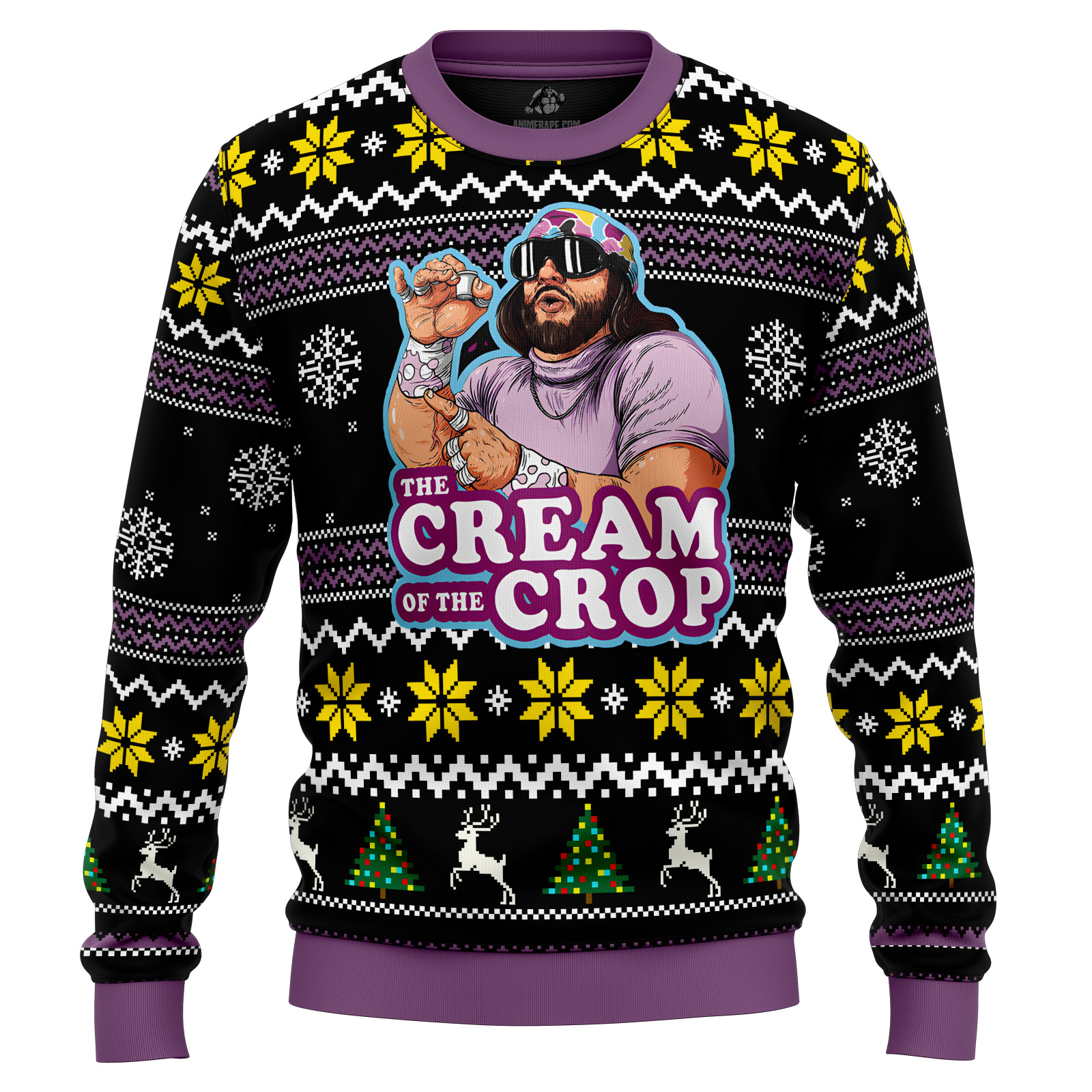 Macho Man The Cream of the Crop Pro Wrestling v3 Ugly Christmas Sweater - WeCustomit