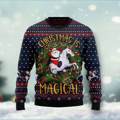 Unicorn Christmas Is Magical Ugly Christmas Sweater For Men & Women Christmas Gift Sweater US3506 - WeCustomit
