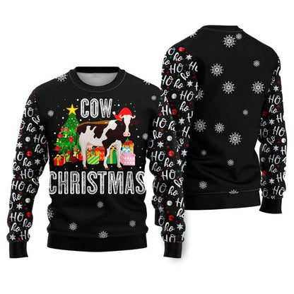 Ho Ho Ho Cow Ugly Christmas Sweater For Men & Women Christmas Gift Sweater US2369 - WeCustomit