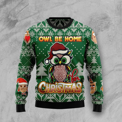 Owl Be Home For Christmas Ugly Christmas Sweater For Men & Women Christmas Gift Sweater US3596 - WeCustomit