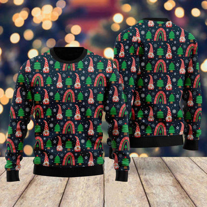 Gnomes With Boho Rainbow Pattern Ugly Christmas Sweater For Men & Women Christmas Gift Sweater US2210 - WeCustomit
