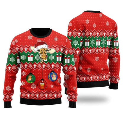Lovely Giraffe Ugly Christmas Sweater For Men & Women Christmas Gift Sweater US1617 - WeCustomit