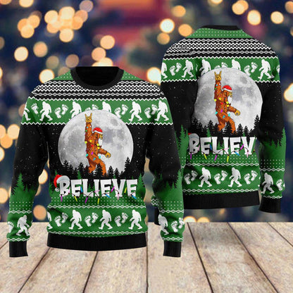 Bigfoot Believe Ugly Christmas Sweater For Men & Women Christmas Gift Sweater US1842 - WeCustomit