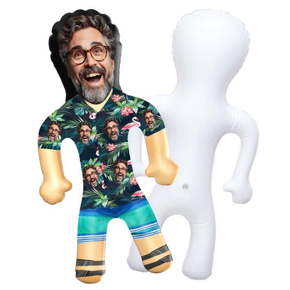 Personalized Blow Up Dolls Hawaiian Shirt Colorful Flamingo Funny Inflatable Man Printed Face for Party Favors