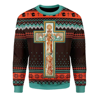 Jesus Cross Ugly Christmas Sweater For Men & Women Christmas Gift Sweater US4189 - WeCustomit