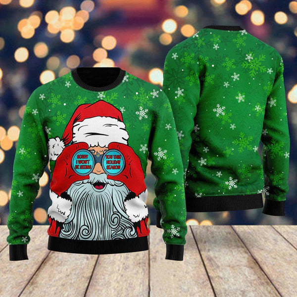 Santa I Won't Be Seeing You Ugly Christmas Sweater For Men & Women Christmas Gift Sweater US1988 - WeCustomit
