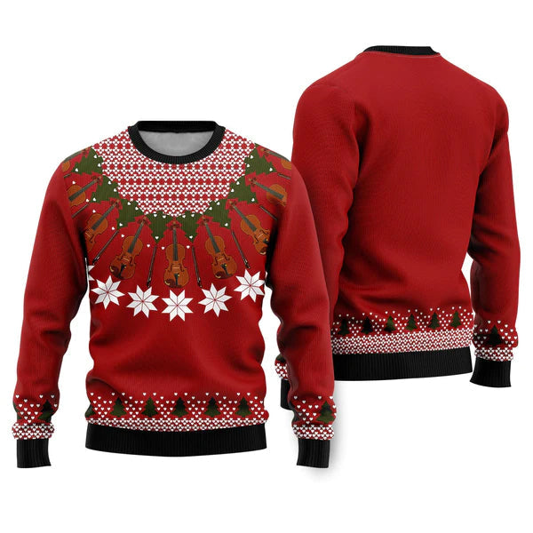 Violin Ugly Christmas Sweater For Men & Women Christmas Gift Sweater US2314 - WeCustomit