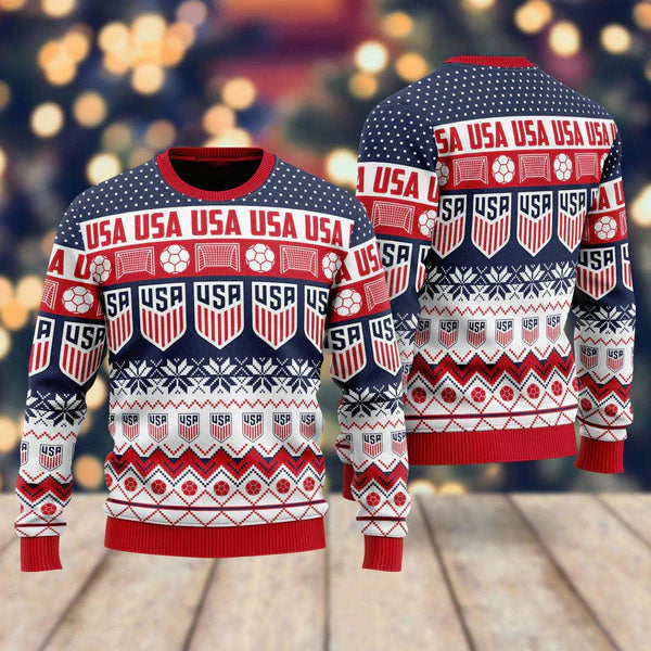 USA We Will Be A Champion Ugly Christmas Sweater For Men & Women Christmas Gift Sweater US2224 - WeCustomit