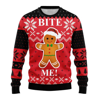 Bite Me Ugly Christmas Sweater For Men & Women Christmas Gift Sweater US1953 - WeCustomit