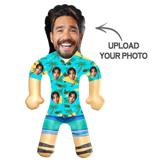 Personalized Blow Up Dolls Hawaiian Shirt Coconut Tree and Pineapple Funny Inflatable Man Printed Face for Party Favors