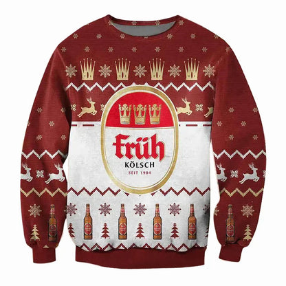 Men's Fruh Kolsch Beer 3D Ugly Christmas Sweater For Men & Women Christmas Gift Sweater BH1091 - WeCustomit