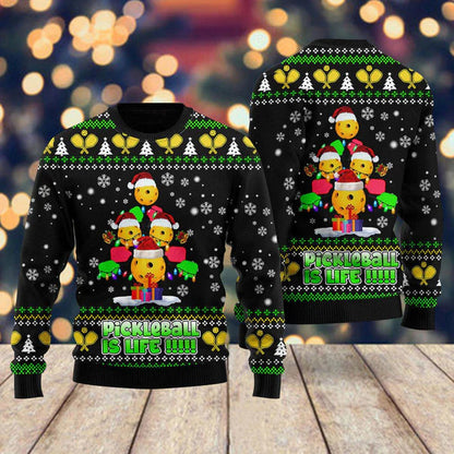 PickleBall Is Life Ugly Christmas Sweater For Men & Women Christmas Gift Sweater US2342 - WeCustomit