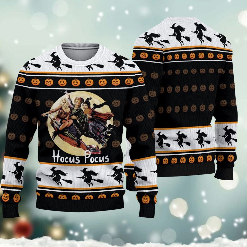 Vintage Hocus Pocus Ugly Christmas Sweater For Men & Women Christmas Gift Sweater BH691 - WeCustomit