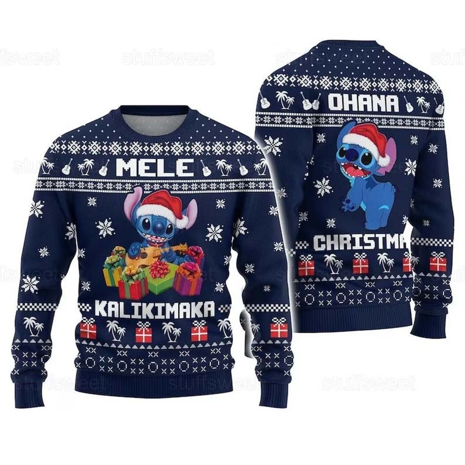Baby Blue Monster Ugly Christmas Sweater For Men & Women Christmas Gift Sweater PT1077 - WeCustomit