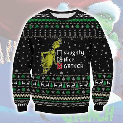 Naughty Nice funny Ugly Christmas Sweater For Men & Women Christmas Gift Sweater PT1093 - WeCustomit