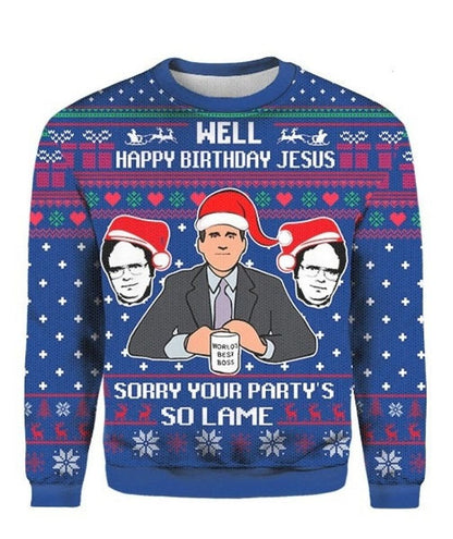 Well Happy Birthday Jesus Ugly Christmas Sweater For Men & Women Christmas Gift Sweater PT1142 - WeCustomit