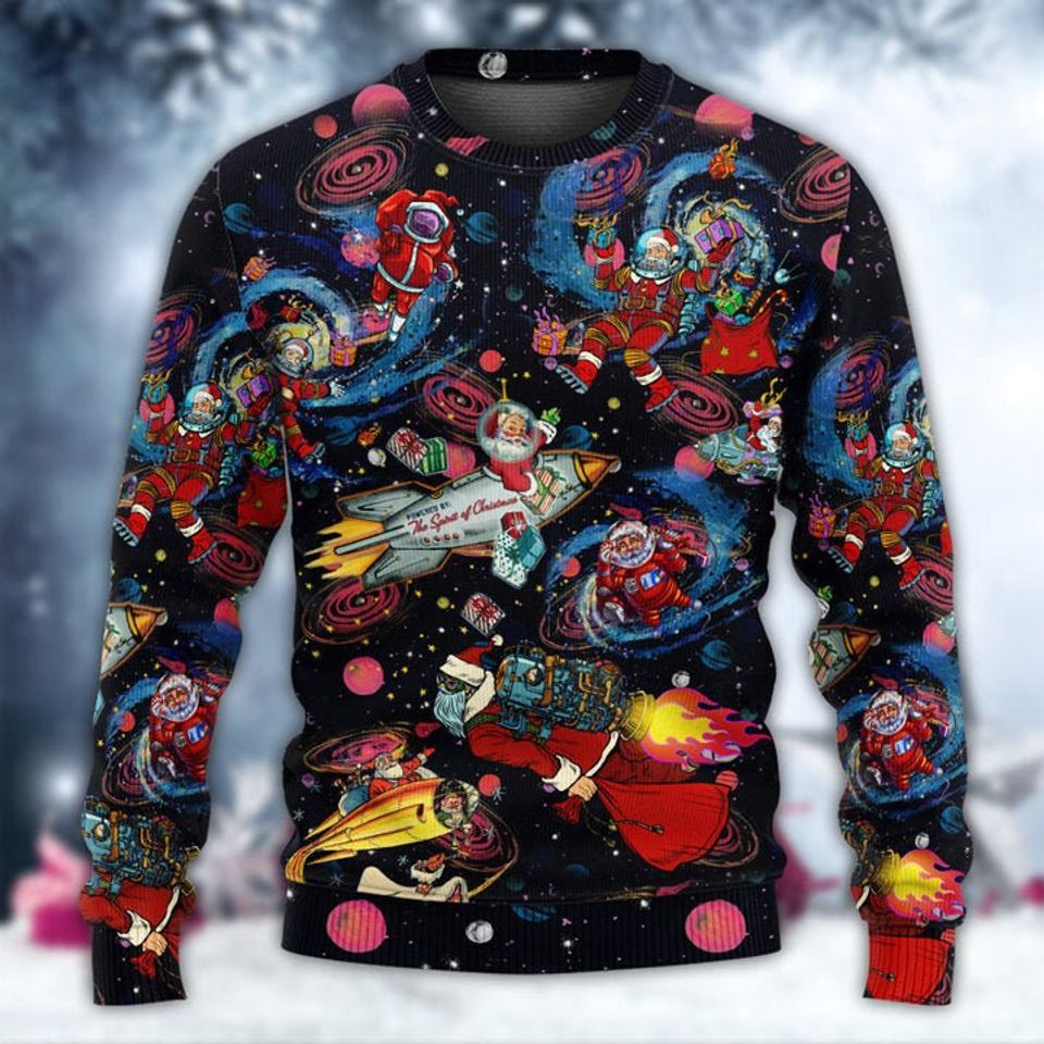 Chrismas Santa In The Space Ugly Christmas Sweater For Men & Women Christmas Gift Sweater PT1157 - WeCustomit
