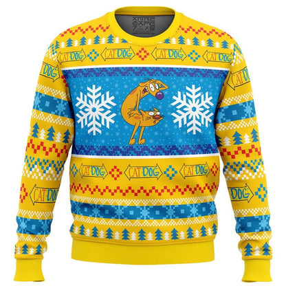 Christmas CatDog Nick 90s Ugly Christmas Sweater For Men & Women Christmas Gift Sweater BH791 - WeCustomit