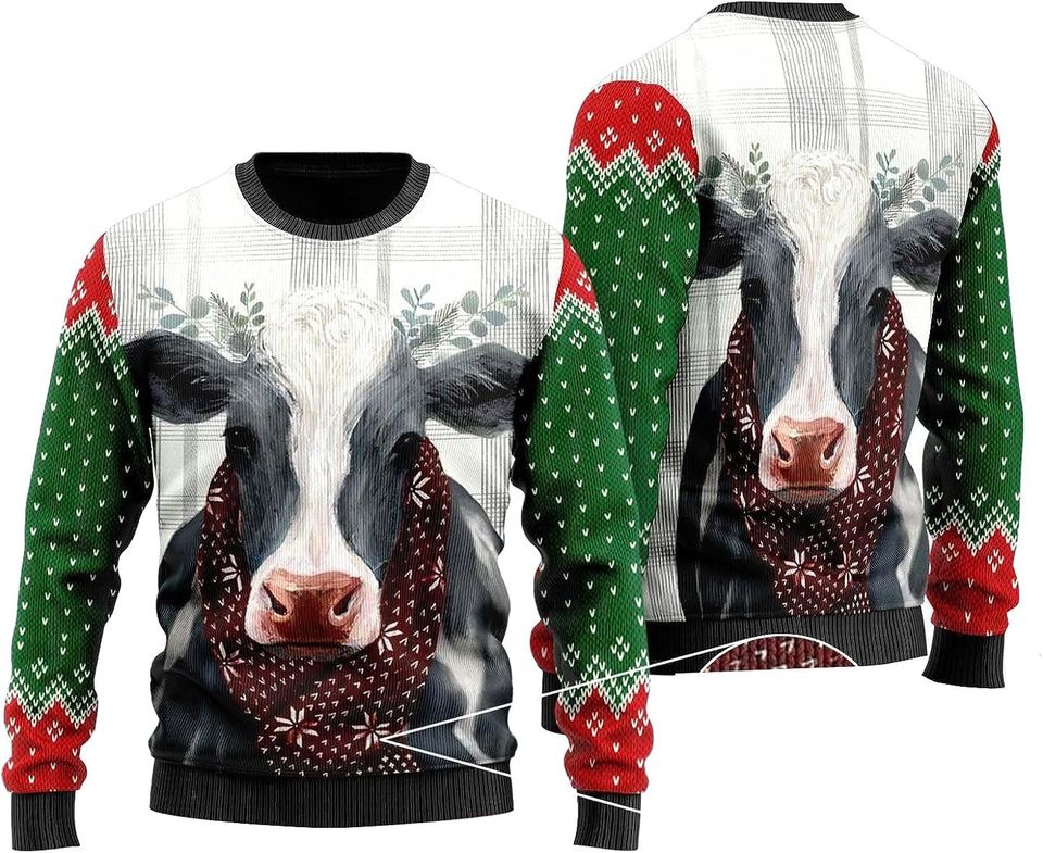 Cow Ugly Christmas Sweater For Men & Women Christmas Gift Sweater BH834 - WeCustomit