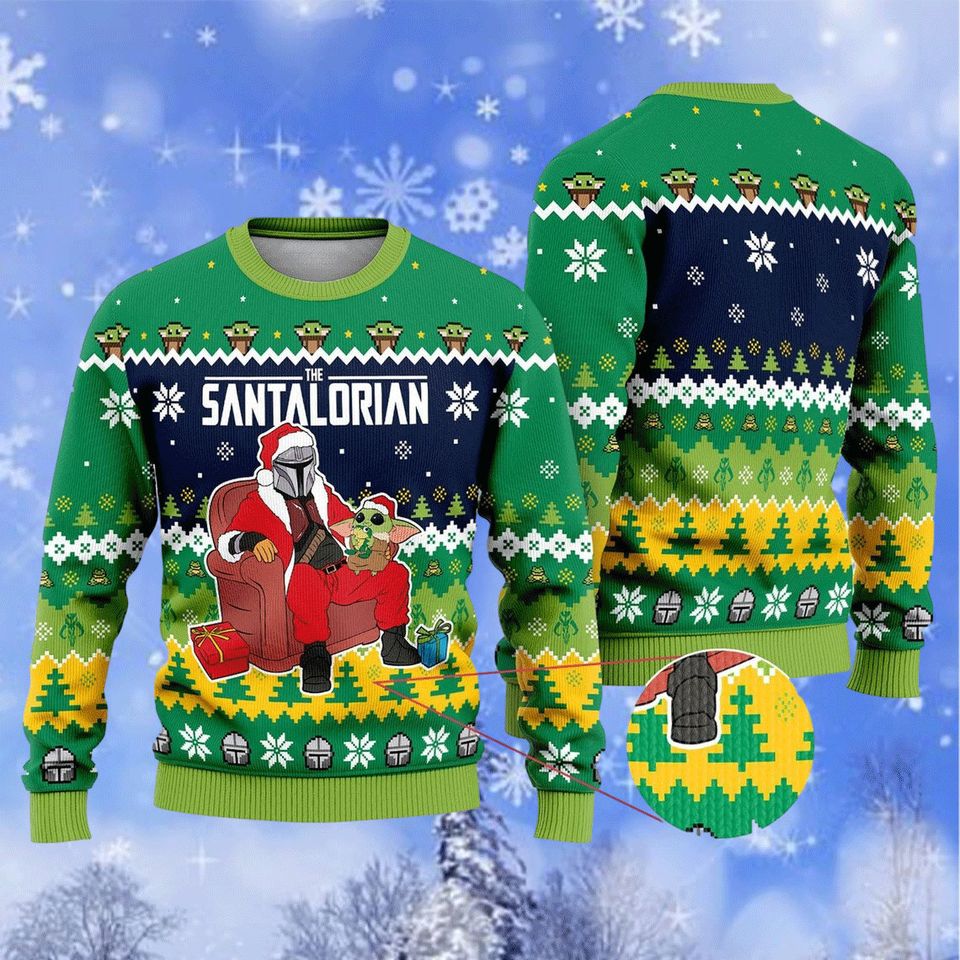 Cute Baby Yoda Ugly Christmas Sweater For Men & Women Christmas Gift Sweater BH853 - WeCustomit