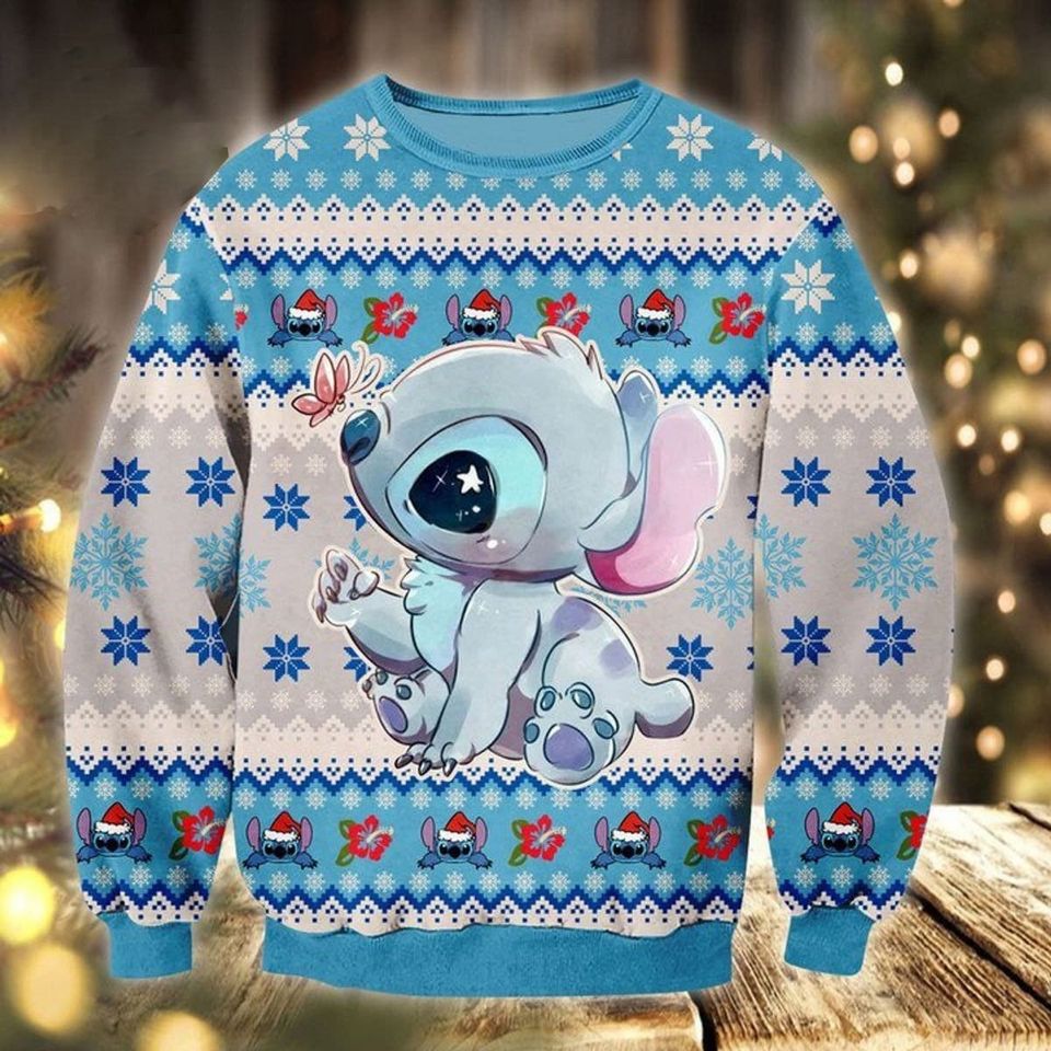 Cute Blue Alien Ugly Christmas Sweater For Men & Women Christmas Gift Sweater BH899 - WeCustomit