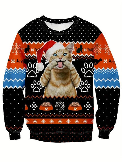 Christmas Series Cute Cat Ugly Christmas Sweater For Men & Women Christmas Gift Sweater PT1179 - WeCustomit