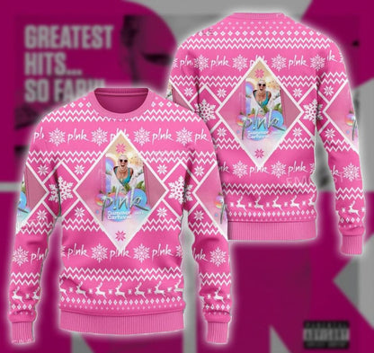 Pink Tru.s.tfall Ugly Christmas Sweater For Men & Women Christmas Gift Sweater PT1199 - WeCustomit