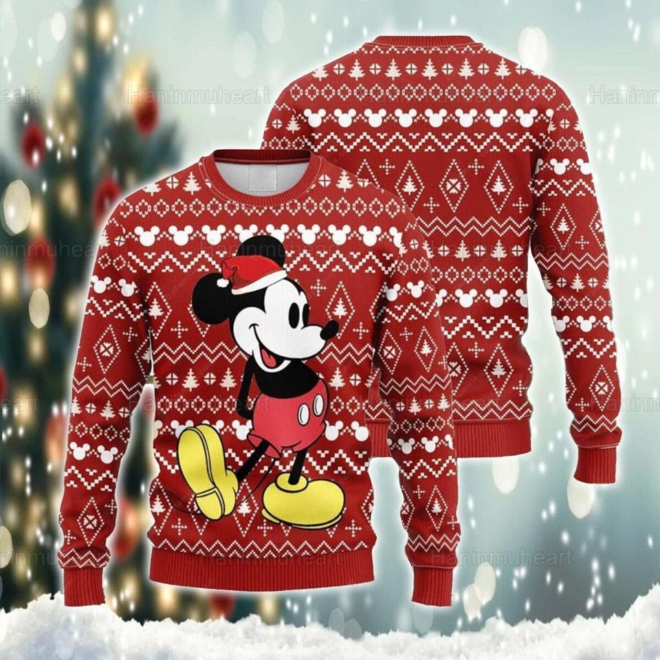 Mouse Santa Christmas Ugly Christmas Sweater For Men & Women Christmas Gift Sweater PT1216 - WeCustomit