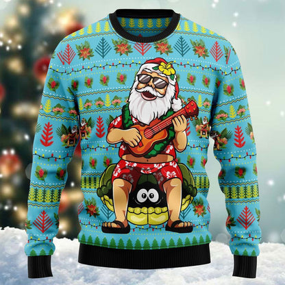 Hawaiian Santa Claus Ugly Christmas Sweater For Men & Women Christmas Gift Sweater PT1243 - WeCustomit