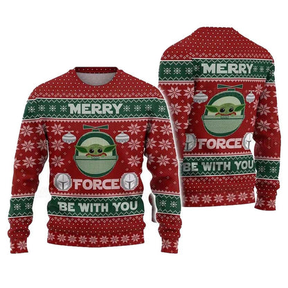 Galaxy Green Baby Ugly Christmas Sweater For Men & Women Christmas Gift Sweater PT1304 - WeCustomit