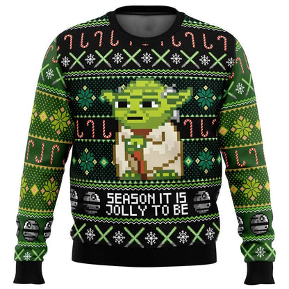 Season It Is Jolly To Be Yoda Ugly Christmas Sweater For Men & Women Christmas Gift Sweater BH922 - WeCustomit