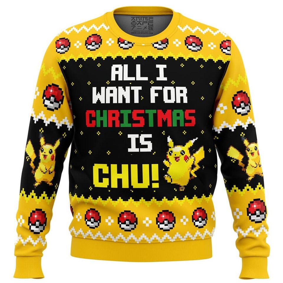 Pika PKM Ugly Christmas Sweater For Men & Women Christmas Gift Sweater BH991 - WeCustomit